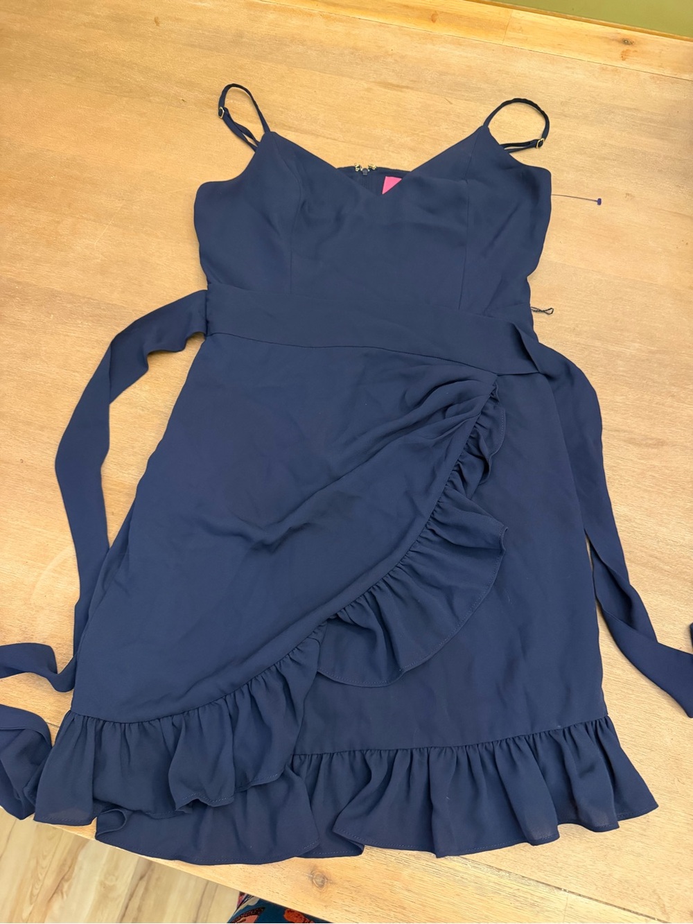 Lilly Pulitzer Navy Ruffle Wrap Mini Dress